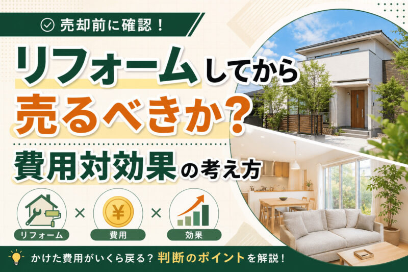 リフォームしてから売るべきか？費用対効果の考え方